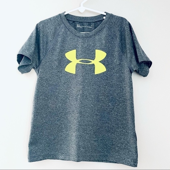 Under Armour Other - Under Armour Grey Heat Gear Short Sleeve Logo Tee 6